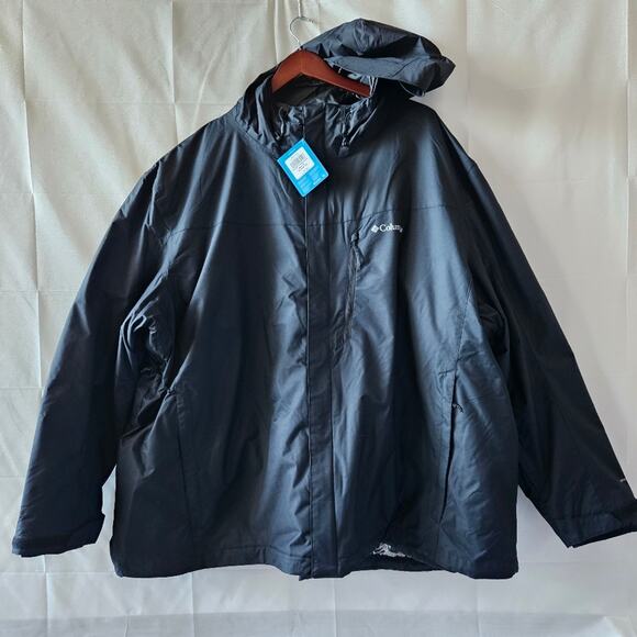 Columbia Interchange Black Jacket Rain Snow Whirlibird IV Size 5X - Picture 1 of 16